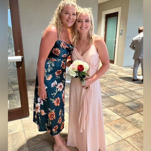 SHEIN Womens floral print drape neck split thigh satin dress - Picture 9 of 9